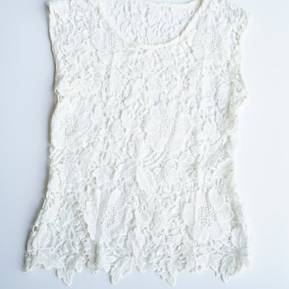 NWT 2 Piece Lace Top Over Tulle Underlay Dress - Picture 5 of 10